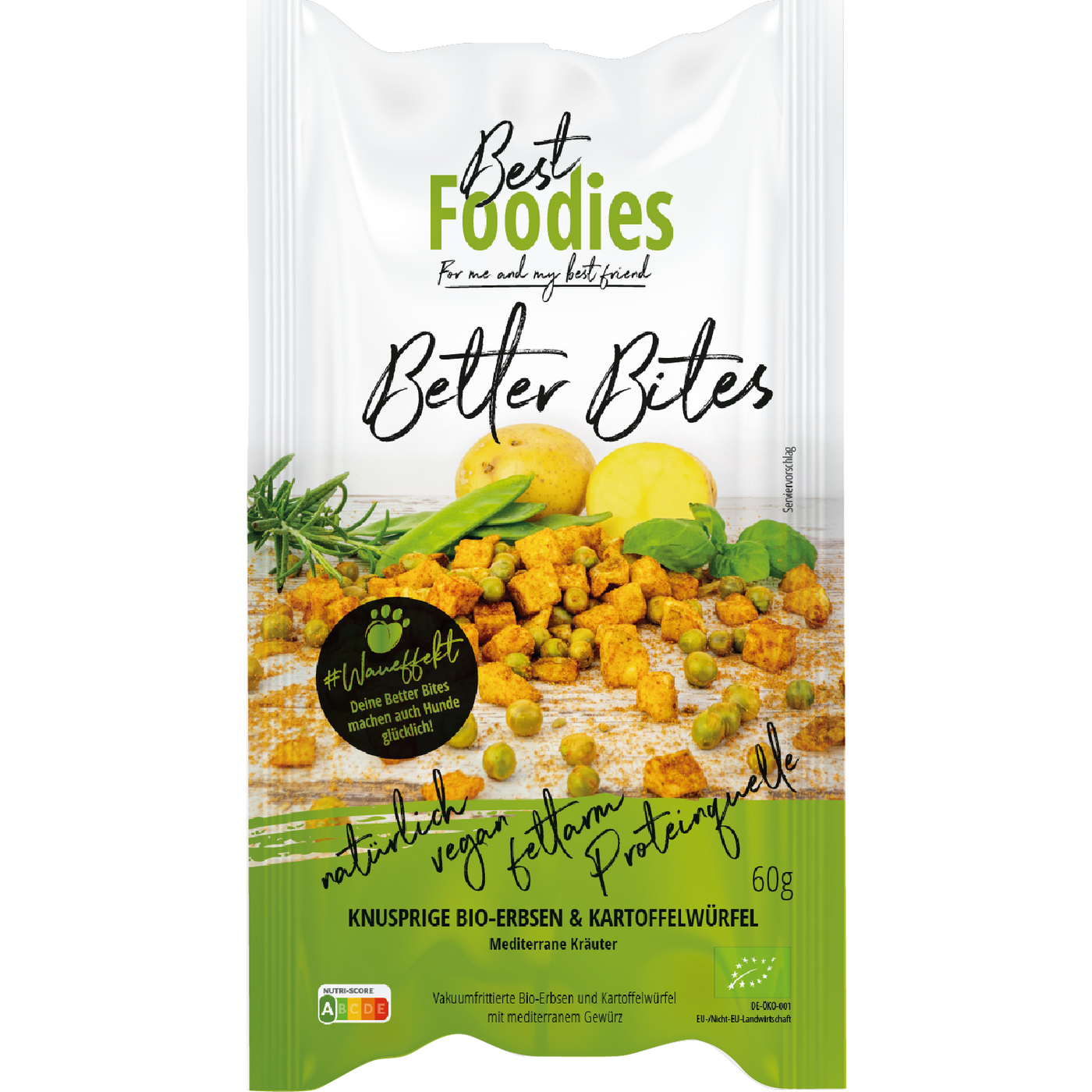 bio gemüse snacks - Better Bites, Hülsenfrüchte & Kartoffelwürfel, beide Sorten