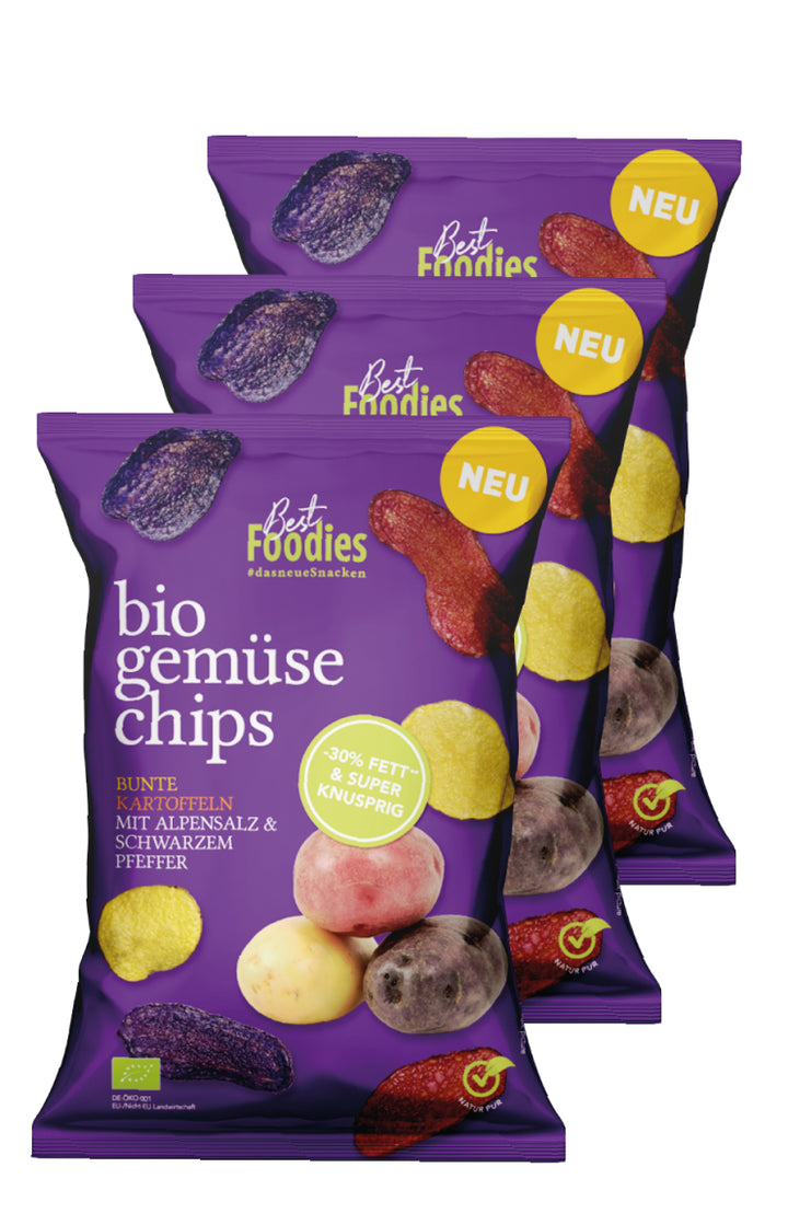 Bio Bunte Kartoffelchips – 3er Vorteilspaket