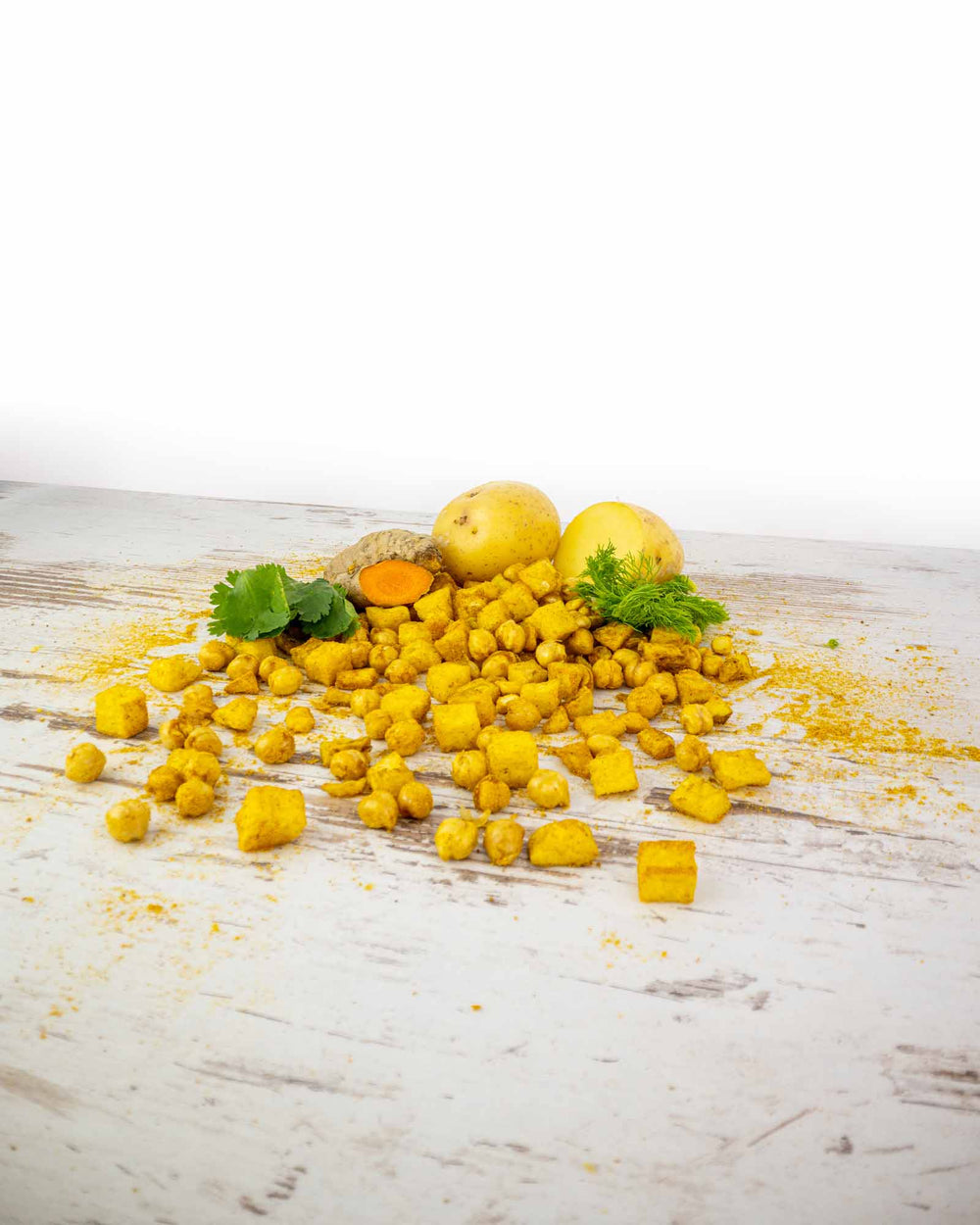 Best Foodies Better Bites mit Kichererbsen und mildem Curry serviert