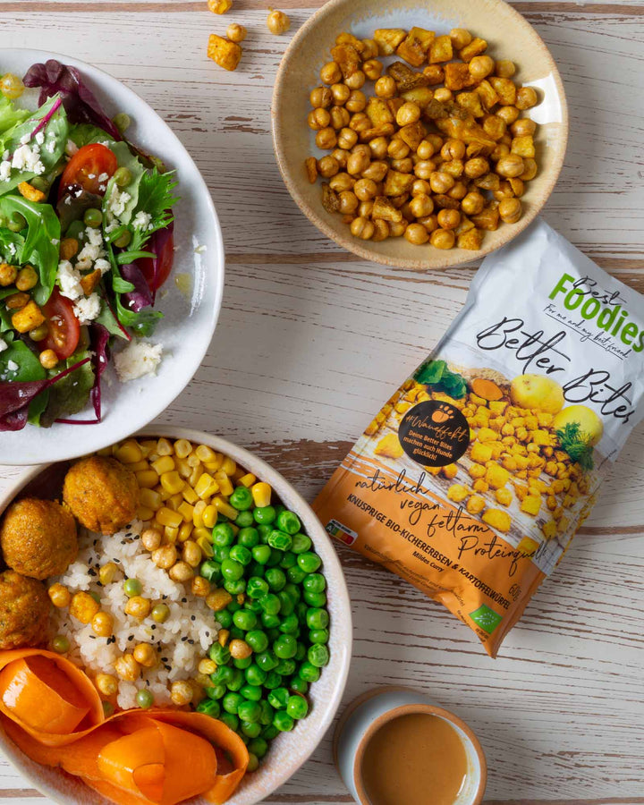 Best Foodies Better Bites mit Kichererbsen als Serviervorschläge auf Salat und Suppe