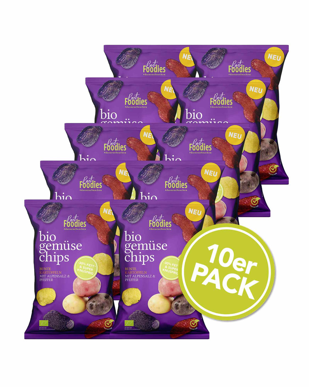 Bio Bunte Kartoffelchips – 10er Partypack