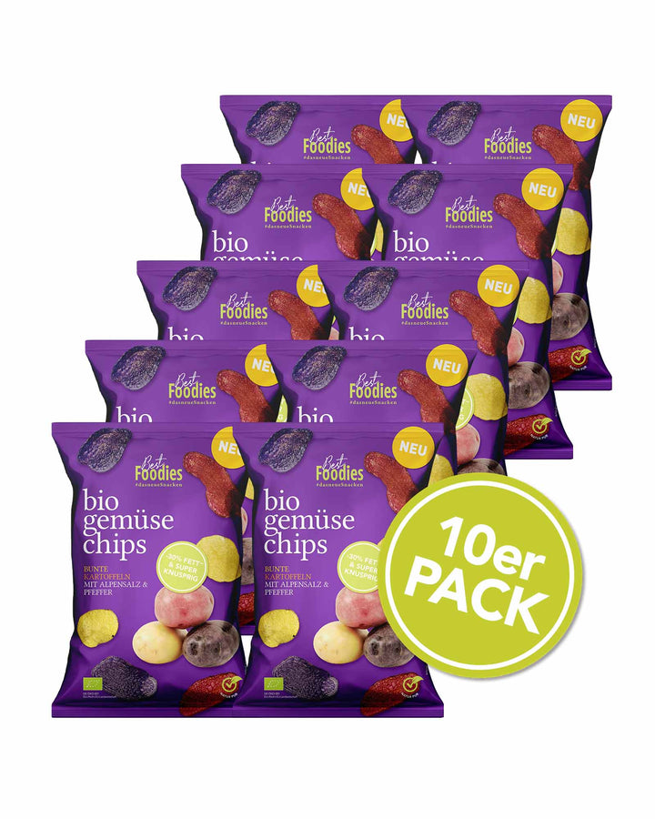 Bio Bunte Kartoffelchips – 10er Partypack