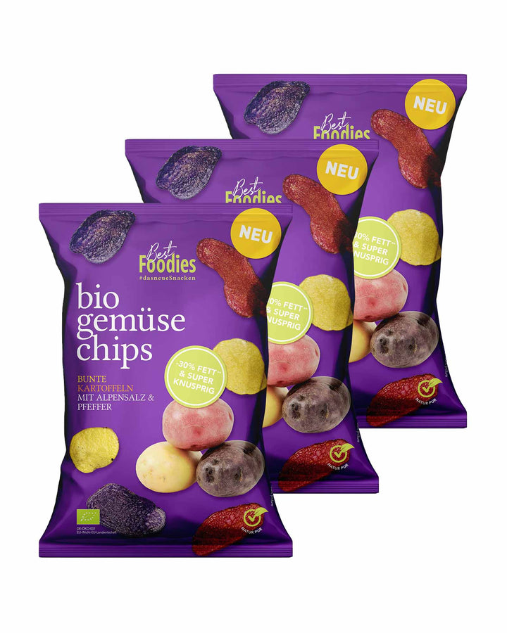 Bio Bunte Kartoffelchips – 3er Vorteilspaket