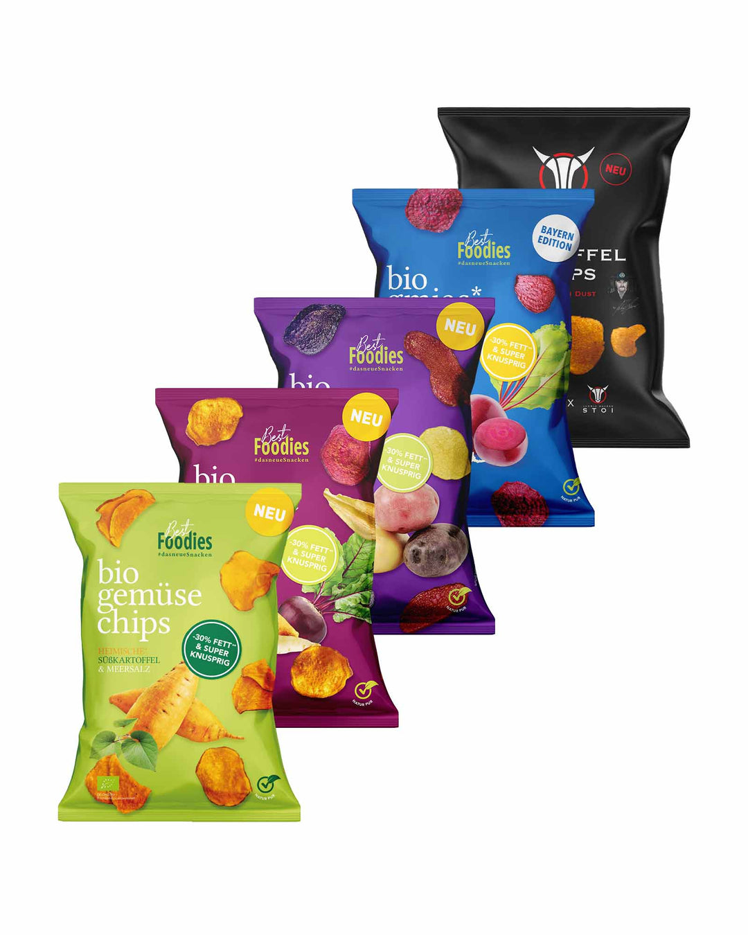 Best Foodies bio gemüse chips 5er Probierpaket mit fünf verschiedenen Sorten