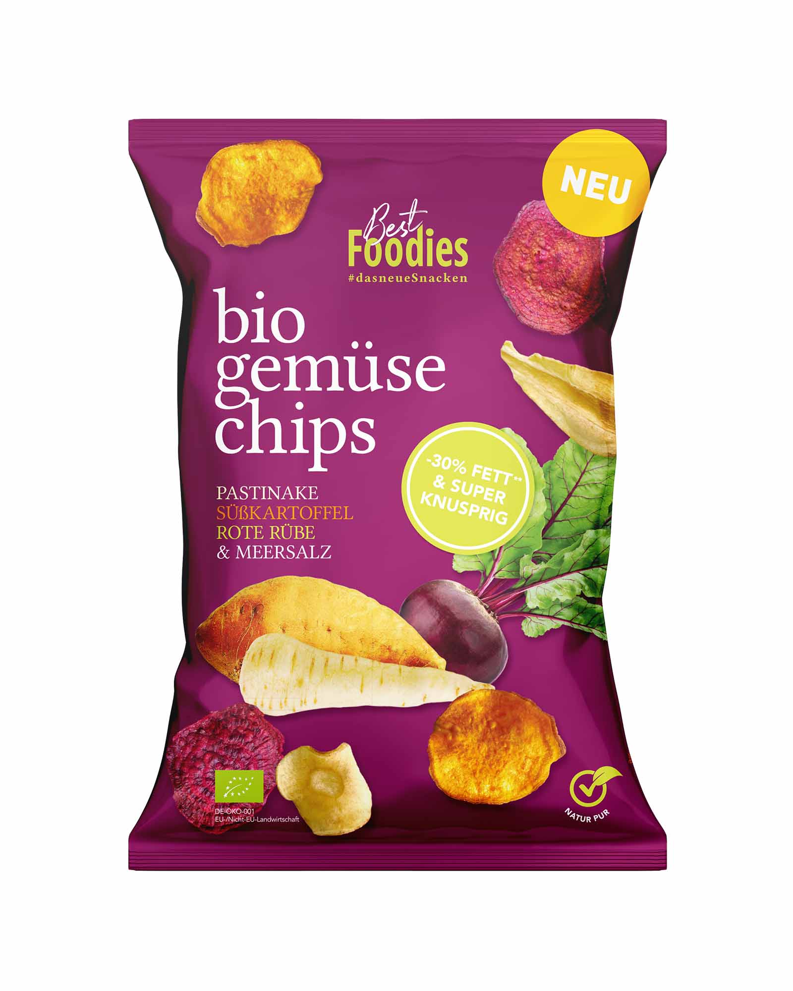 bio gemüse chips - Mix mit Pastinake, Süßkartoffel, Rote Rübe & Meersa ...